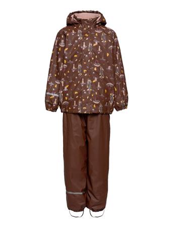Rainwear Set -Aop, W.fleece Brown CeLaVi