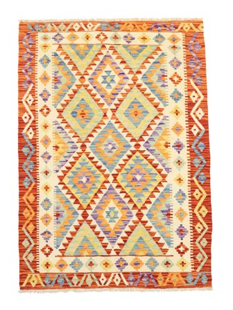 Piccolo Kilim Afghan Old Style Tappeto 106X145 Lana
