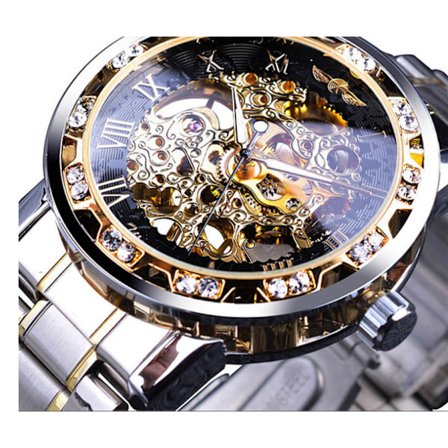 Klocka Mekanisk Hollow Formell Klänning Klocka Vatten Diamant Manuell Mekanisk Klocka Herrmode