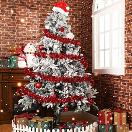 Juletræsguirlande, 10 stk. juleglimmerguirlander, granguirlande, glitrende metallisk glimmerguirlande til juletræspynt, festvægge