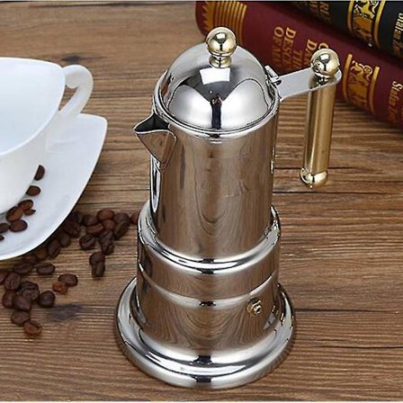 Tjock italiensk espressobryggare i rostfritt stål, moccakaffe-bryggare för spishäll eller induktion, hemmet - yuhao