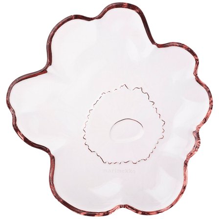 Marimekko Unikko lautanen 13 cm, vaaleanpunainen lasi