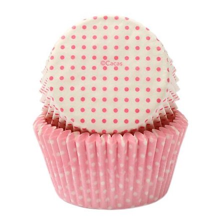 CACAS Muffinsform Rosa og hvit Miniprikker Medium 100stk