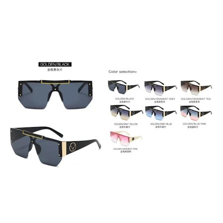 2024 Oversized Kvadratiske Solbriller til Mænd og Kvinder Store Rammeløse Metal Solbriller til Mænd Fashion Pitviper Solbriller til Mænd