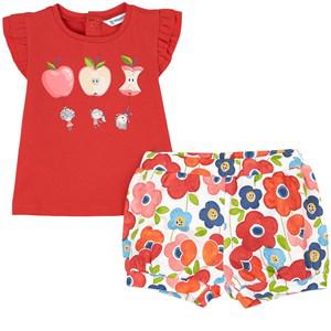 Mayoral Red Apple T-shirt Set - Clothing sets - 24 months - Red