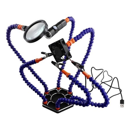 PCB Lödhållare Hjälpande Händer LED-lampa 3X Förstoringsglas för Elektronisk Svetsning Tredje Hand Fresnel-lins