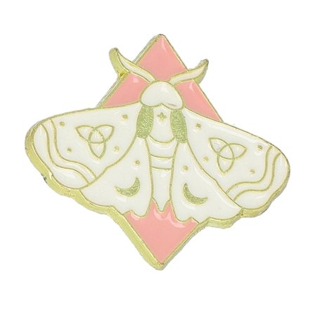 Cap Pins - White Akcesoria - Witch Butterfly Light Metal Enamel Pin @ Hatstore