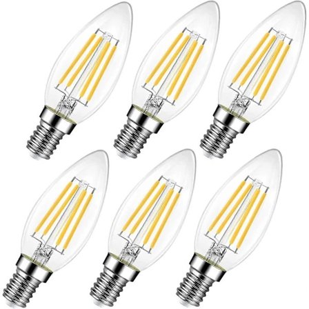 6-pakning E14 Dimbar Varmhvit 600lm 6W LED-pærer Erstatter 60W 2700K LED-lys Energibesparende