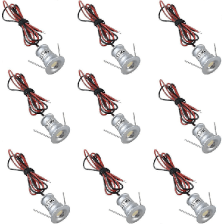 Svart 9 stk Mini 12v 1w Led Tak Innfelte Spotlights For Kjøkken, Trapper, DIY Belysning, Varm Hvit
