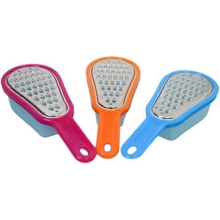 Mini ostehøvel med rustfritt stålblad, frukt- og grønnsakskutter, avtakbart oppsamlingsbrett for forseglet matoppbevaring