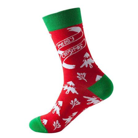 Ett par strumpor Jul Tube Strumpor Dam Höst Och Vinter Vind Snöflinga Julgran Ren bomullsstrumpor color 4