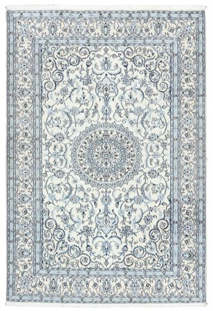 Annodato A Mano Nain Tappeto 204X299 Di Lana Grigio/Grigio Scuro