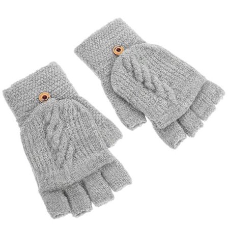 Strikkede Fingerløse Votter Dame Kaldt Vær Varme Votter Svart 1 Par