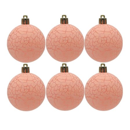 6 st 6 cm Julkulor Sprickmönster Lätt att Hänga Festliga Ljusa Julgranskulor Hängen