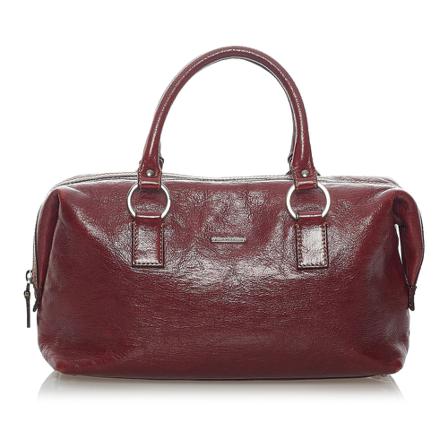 Gucci Vintage, Pre -owned Leather Boston Bag Rood, Dames, Maat:ONE Size