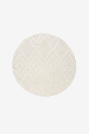 VIND - Gulvtæppe Dahlia - Hvid - Uldtæpper - 200X200 - Fra Homeroom