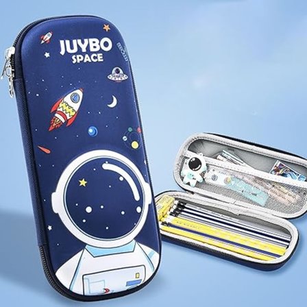 1 Förpackning 3D Pennfodral, 23 cm x 10 cm x 5 cm Hårt Pennfodral för Förvaring av Pennor och Markers samt Julklappar (1 astronaut)