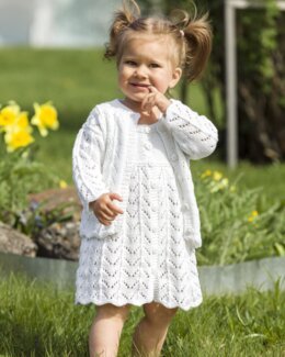 Strikkeoppskrift Kjole, kofte og lue - Järbo