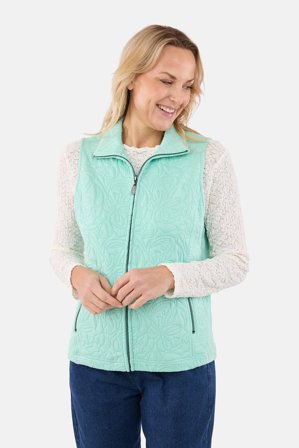 SIGNATURE - Vest – Mintgrøn – Struktureret Mønster