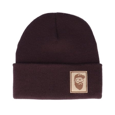 Bearded Man - Bruin cuff Beanie - Cap Man Patch Plum Beanie @ Hatstore