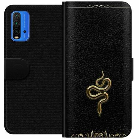 Xiaomi Redmi Note 9 4g Plånboksfodral Guld Orm