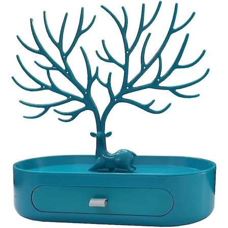 Koruteline sarven muotoinen, kaulakorujen säilytys, koruteline laatikoilla, korvakoruteline, rannekoruteline, korupuu, kaulakoruteline puu, 