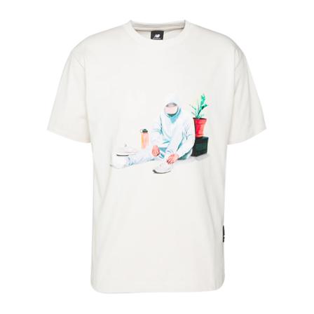 New Balance, T-Shirts Biały, Mężczyzna, Rozmiar: 2XL