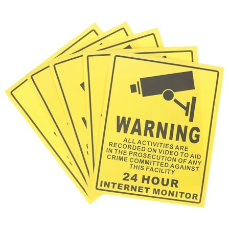 5 st CCTV Kamera Skylt Videoövervakning Dekaler Säkerhetskamera Varningsskylt
