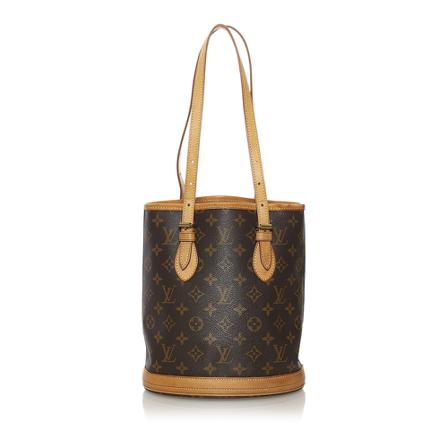 Louis Vuitton Vintage, Monogram Petit Bucket Canvas Monogram Canvas United States of America Bruin, Dames, Maat:ONE Size