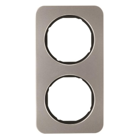 Hager 10122184 Peitekehys 2-paikkainen, R.1 Alumiini/musta, Kytkimet & pistorasiat