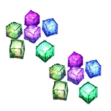 Mordely Multi Color Light-up Led Ice Cubes With Changing Lights | For Bulk Party Supplies