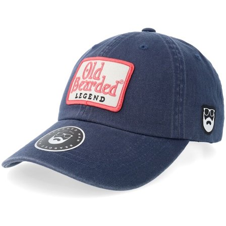 Bearded Man - Blauw unconstructed Cap - Bearded Legend Low Profile Wash Navy Dad Cap @ Hatstore
