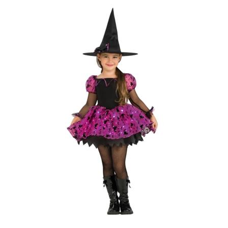Häxklänning (3-4 År) Med Blinkande Kjol Halloween Klänning