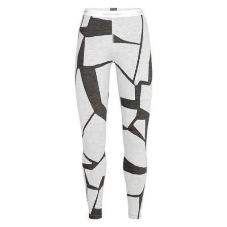 Icebreaker Women's Merino 250 Vertex Thermal Leggings Fractured Landscapes Women base layer trousers White L