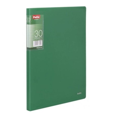 Grön A4-pärm med 30 fickor