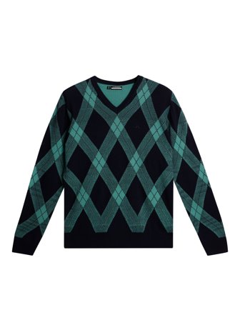 J.Lindeberg - Golf - Billy V Neck Knit - Svart - Man - S