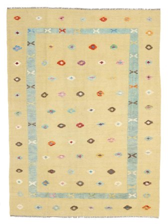 150X197 Dywan Kilim Nimbaft Nowoczesny Pomarańczowy/Zielony (Wełna, Afganistan) Carpetvista
