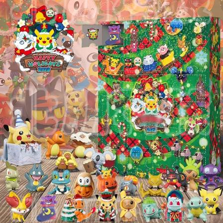 Adventskalender 2023, 24 dages julekalender med 24 Poké-mon gaver til børn Piger Drenge Teenagere Småbørn A6