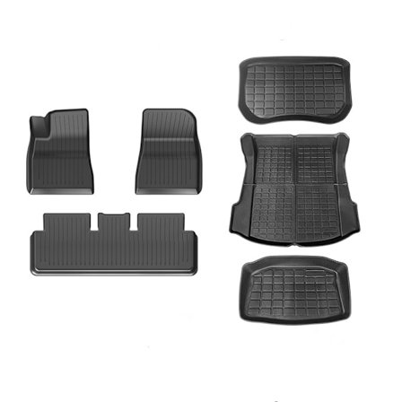 6 stycken golvmattor för Tesla Model 3 2021-2023, Tillbehör för Tesla Model 3
