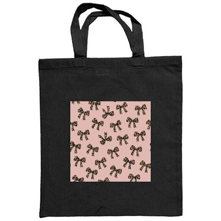 Kangaskassi Leopardi jouset rosettikuvio vaaleanpunaisella pohjalla ja leopardiprintti jouset. Suloinen, muodikas, tyttömäinen, retro design kuvio.