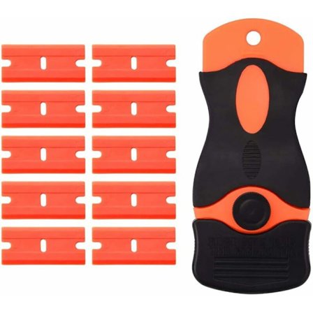 Fönsterskrapa, Keramikhällskrapa med 10 plastblad, Plastskrapa för rengöring-