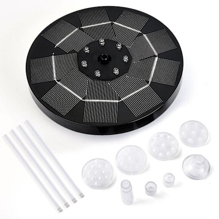 Solcellsfontänpump med LED-ljus 3,5 W Vattenfontänpanel Kit för fågelbad Dammträdgård Fisk för tankpool De