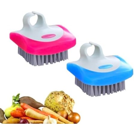 6,2x3cm 2 stk Grønnsaksbørste Nylon Rengjøringsbørste, Potetskrubb, Rengjøringsbørste, Soppbørster, Oppvask