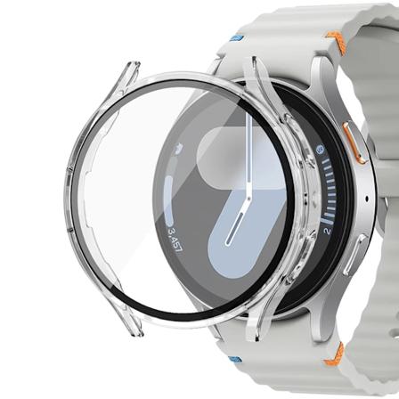 Näytönsuojakotelo Samsung Galaxy Watch 7 6 5 4 40mm 44mm Mattahko kova PC-kotelo Karkaistu lasisuojus Puskuri Clear Galaxy Watch6 44mm