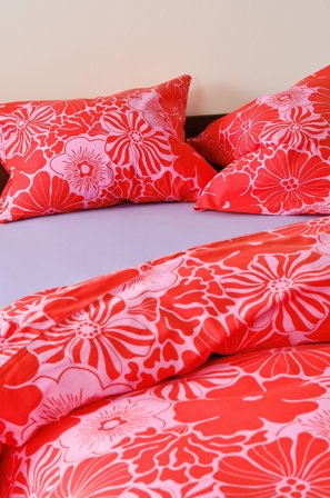 Jotex - Putetrekk 2-pakning 50x60 Cm Økologisk Rød - ANNA - Kjøp Putevar hos Jotex