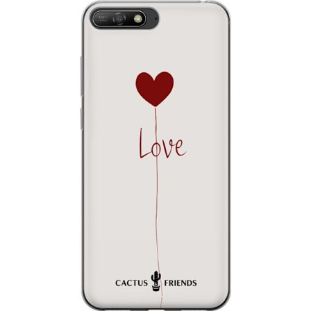 Yhteensopiva Puhelinkuori Huawei Huawei Y6 (2018) Cactus and Friends - Love Balloon Minimal
