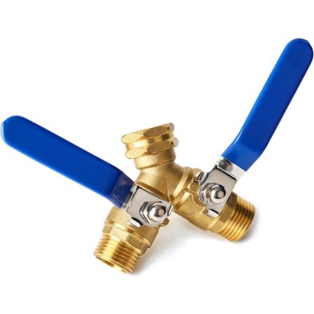 Haveslange Splitter 2 Vejs Kraftig Messing Vandhane Adapter med Langt Håndtag til Havearbejde Slange Stopventil Slangeforbindelsesbeslag