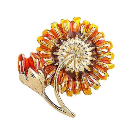 Elegante Corsage Broche Pins Guld Solsikke Rhinestone Krystal Broche Pins
