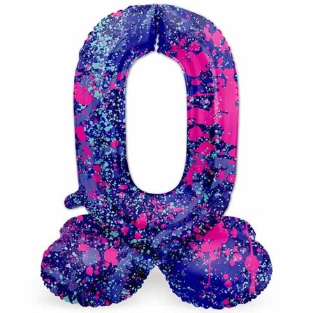 Sifferballong Stående Paint Splash 72 cm "0-9" Siffra 0