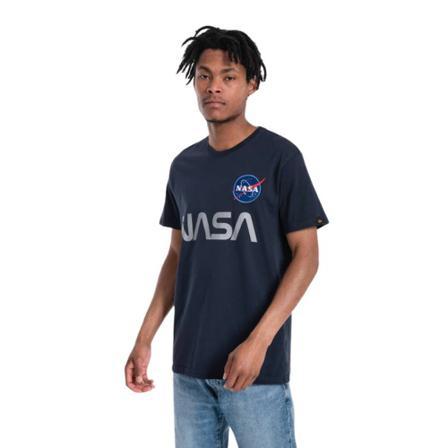 Alpha Industries, Koszulka męska Nasa Reflective 178501 07 S Niebieski, Mężczyzna, Rozmiar: S